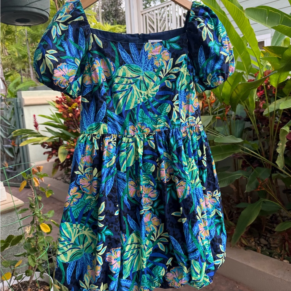 Lilly Pulitzer Vibrant Blue and Green Kids Dress - Picture 2 of 5